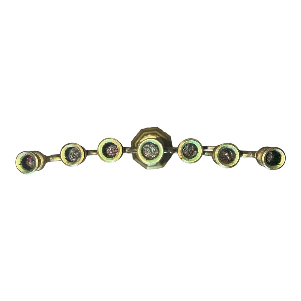 Temple Menorah - 15 Inch Height 7 Branches Brass Jerusalem Menorah - Picture 2 of 6